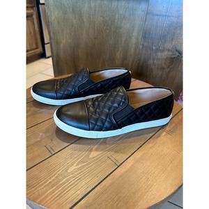 Steve Madden Zaander Black Quilted Leather Women Slip On Flat Shoes 13M
